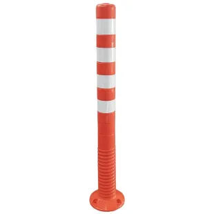 Słupek parkingowy blokujący T-FLEX | PCV, 100 cm, na stopie, elastyczny, uchylny